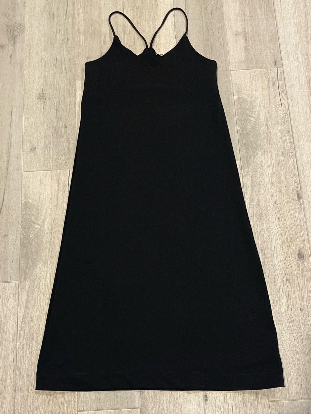 Zara Black Minimalist Slip Midi Dress Size S